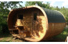 Sauna extérieur Oval avec terrasse et vestibule bois massif 42 mm
