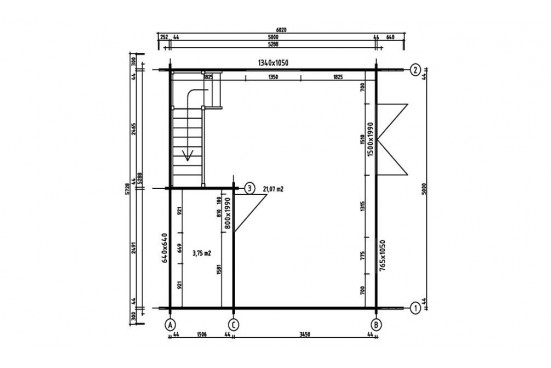 Chalet mezzanine Perpignan 25 SDB madriers 44mm - 20 + 20m² intérieur