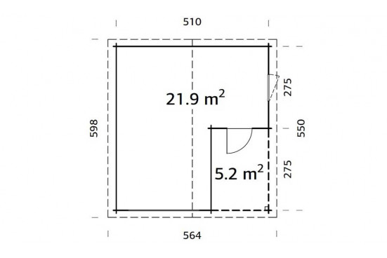 Garage double pente ROGER 44mm - 21.9 + 5.2 m² - Annexe réversible