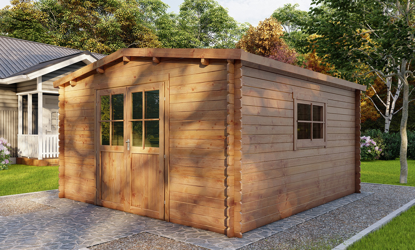 Abri de jardin en bois de pin 6,15 m² - Epaisseur 28 mm
