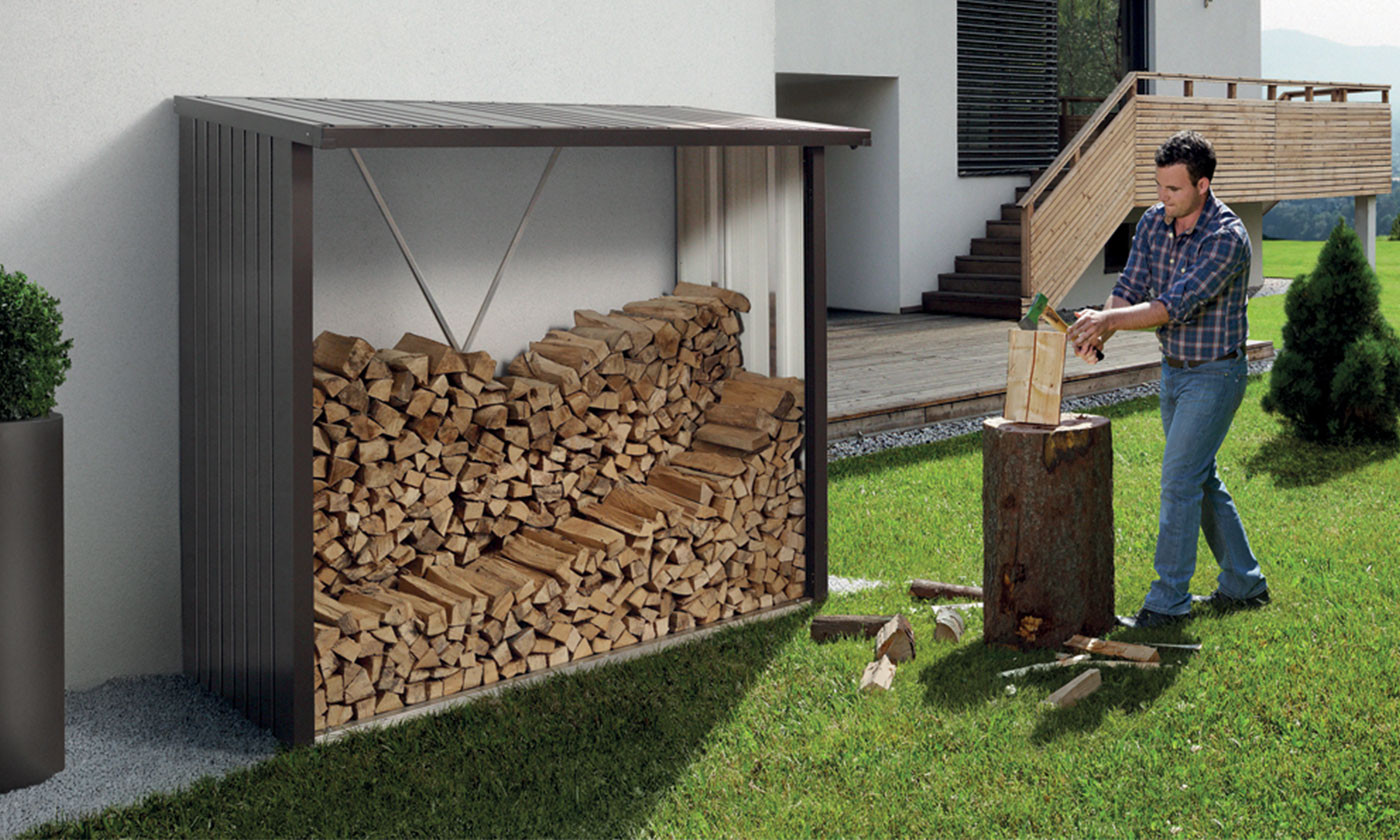 Bûcher en bois traité extérieur 203 x 114,5 x 410 cm - Forest Style