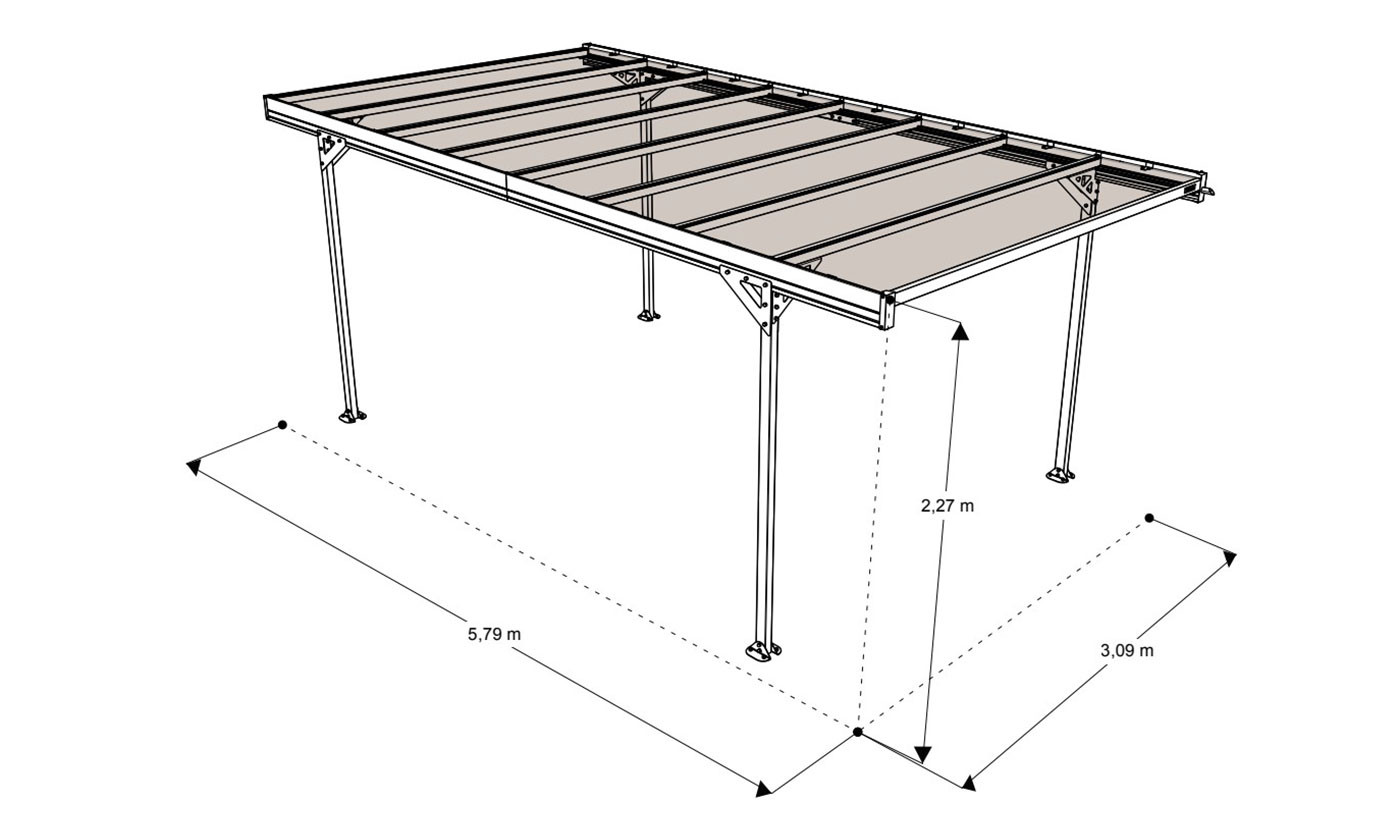 Carport pour camping-car en aluminium et polycarbonate Hegoa - 20,91 m² -  Trigano