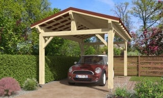 Carport Aneth toit 2 pentes 3.50x5.50m épicéa